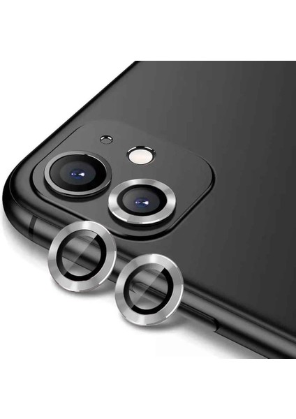 Apple iPhone 12 Mini Uyumlu Cl-12 Premium Safir Anti-Reflective Kamera Lens Koruyucu, Gümüş