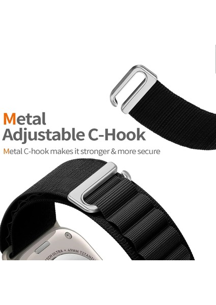 Apple Watch Uyumlu Kordon Alpine Loop Örgü Işlemeli Kumaş Kayış, Mor