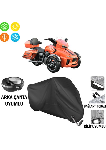 Musatti x Pow Motosiklet Brandası Arka Çanta Bağlantı,kilit Uyumlu Siyah