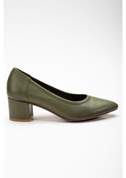 Kadın Deri Klasik Topuklu Ayakkabı 2618 Klasik Haki 39 modelleri