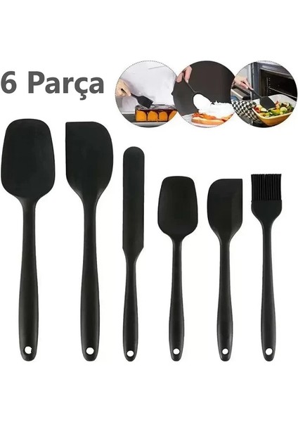 Isıya Dayanıklı Yanmaz Silikon Spatula Seti 6 Lı
