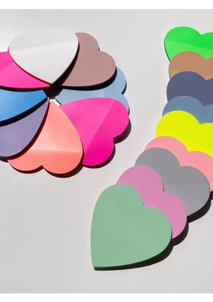 Şeffaf Renkli Postit Yapışkan Post-It Not Kağıdı Kalpnot 6