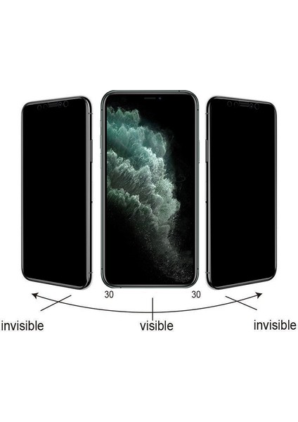 Apple iPhone 11 Pro Max Uyumlu Kolay Uygulama Aparatlı 5d Magic Privacy Glass Hayalet Cam Ekran Koruyucu