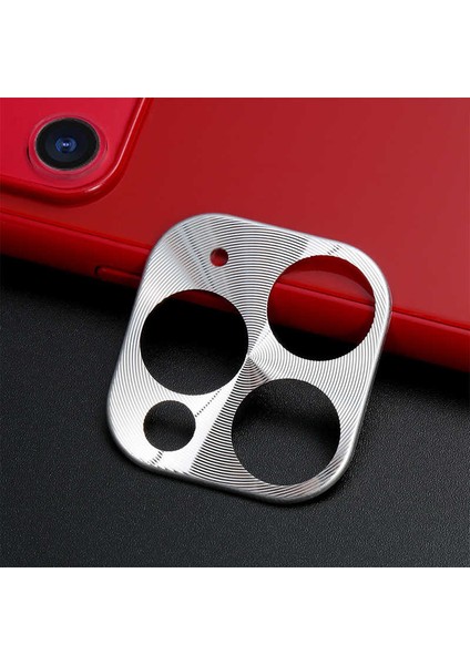 Apple iPhone 11 Pro Uyumlu Metal Kamera Koruyucu, Gri