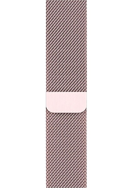Apple Watch Uyumlu Kordon Klasik Hasır Metal Kayış, Pembe