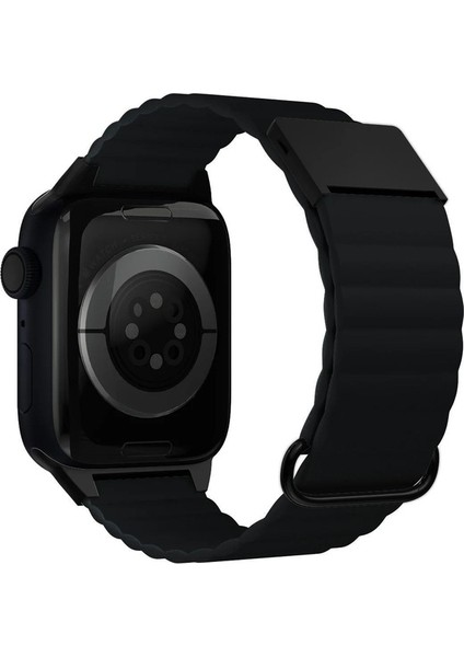 Apple Watch Uyumlu Kordon Deri Mıknatıslı Tokalı Kayış, Siyah modelleri