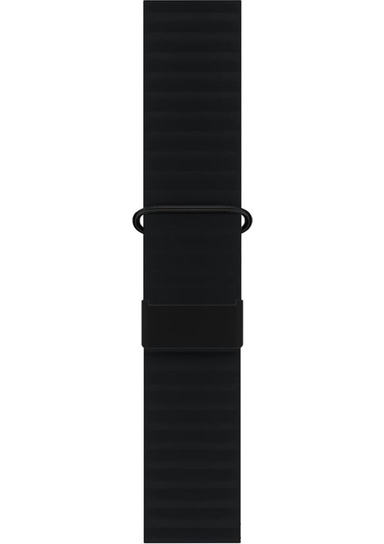 Apple Watch Uyumlu Kordon Deri Mıknatıslı Tokalı Kayış, Siyah fırsatları
