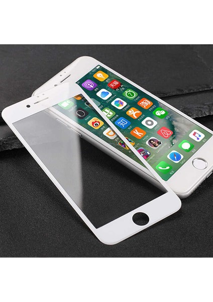 Apple iPhone 6 Plus Uyumlu 3D Latte Cam Ekran Koruyucu, Beyaz