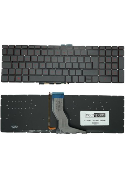 Hp ile Uyumlu 15-AU010NT (X8M39EA), 15-AU011NT (X8M40EA) Notebook Işıklı Klavye Siyah Tr