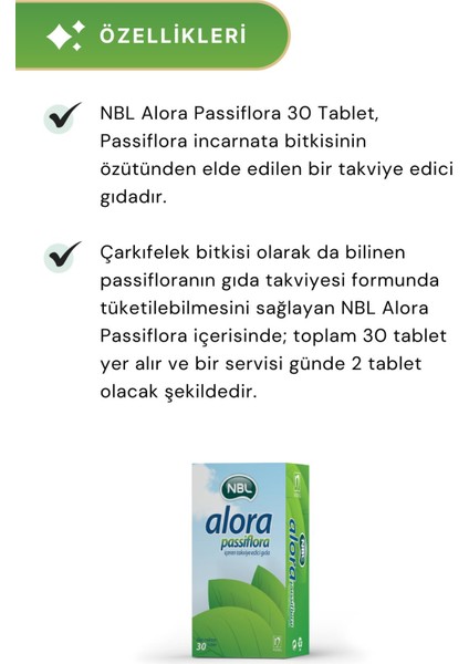 Alora Passiflora 30 Tablet 2'li Paket