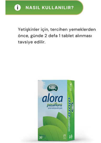 Alora Passiflora 30 Tablet 2'li Paket