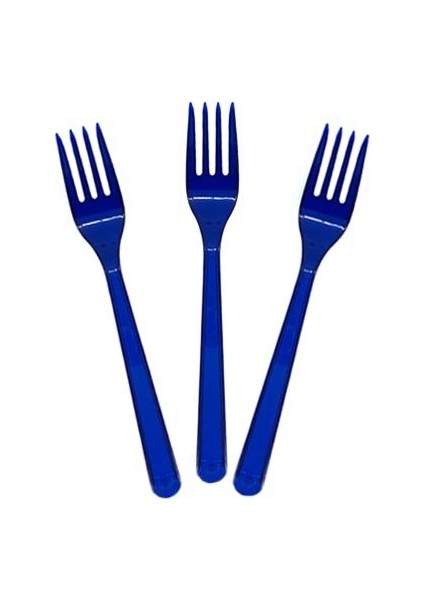 Lacivert Plastik Çatal Lüks (25 Adet)