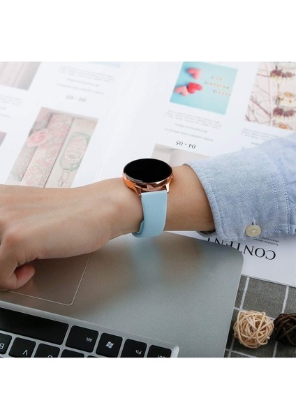 Huawei Watch Uyumlu Kordon Silikon Yumuşak Esnek A+ Kalite Spor Kayış, Açık Mavi indirimleri