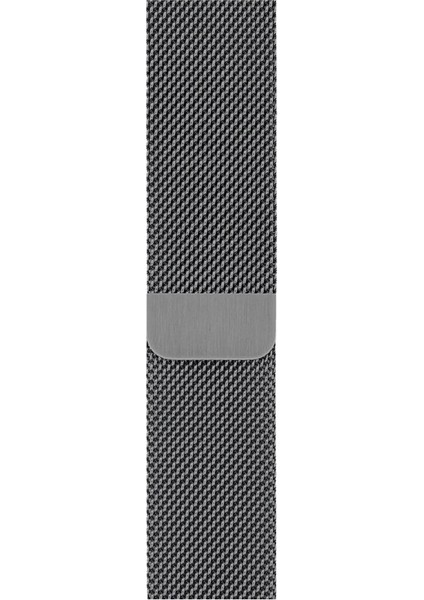 Apple Watch Uyumlu Kordon Klasik Hasır Metal Mıknatıslı Kayış, Koyu Gri
