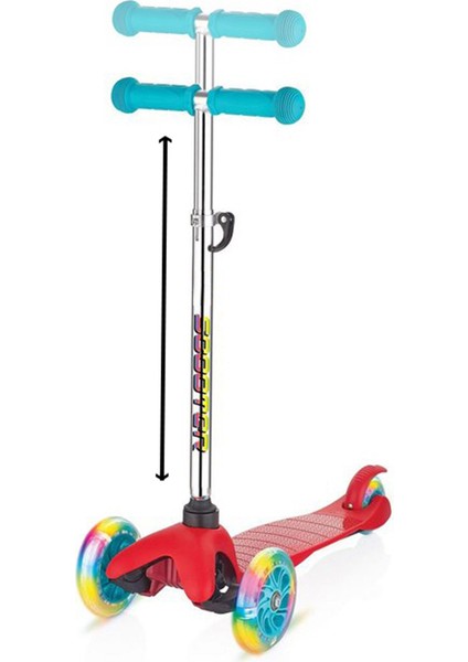 3 Tekerlekli (7renk Işıklı) Gövde Sıkıştırma Mandallı Yükseklik Ayarlı Işıklı Scooter fiyatları