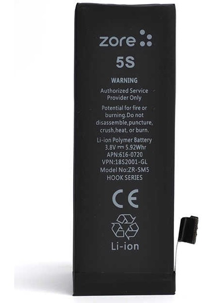Apple iPhone 5s Uyumlu Hook Serisi Batarya