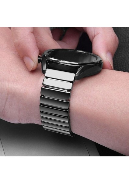 Huawei Watch Uyumlu Kordon Paslanmaz Seramik Baklalı Metal Kayış, Siyah modelleri