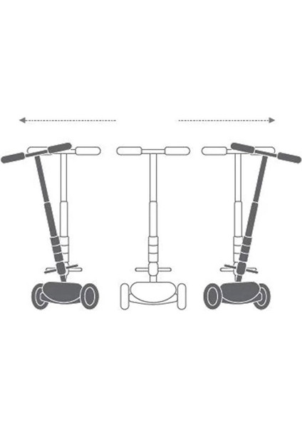 3 Tekerlekli (7renk Işıklı) Gövde Sıkıştırma Mandallı Yükseklik Ayarlı Işıklı Scooter