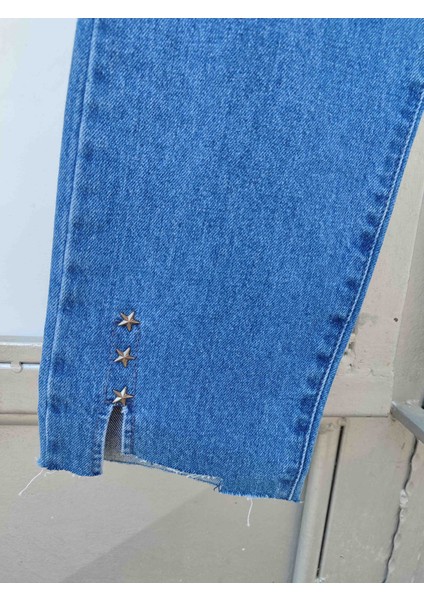 Denim Kot Pantolon Zımba Yıldız Detaylı fırsatları