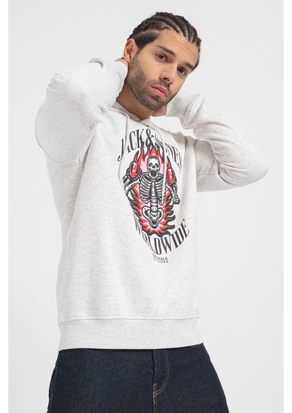 12248898 Baskılı Kapusonlu Sardonlu Sweatshırt