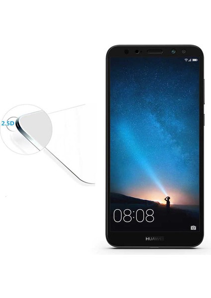 Megafox Teknoloji Huawei Mate 10 Lite Uyumlu Kenarları Kırılmaya Dayanıklı Cam Ekran Koruyucu