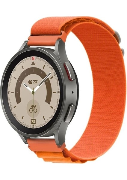 Huawei Watch Gt2 / Gt3 Uyumlu Kordon Alpine Loop Örgü Işlemeli Kumaş Kayış, Turuncu