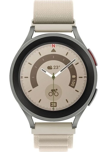 Samsung Galaxy Gear Sport/ S S4 Uyumlu Kordon Alpine Loop Örgü Işlemeli Kumaş Kayış, Beyaz fiyatları