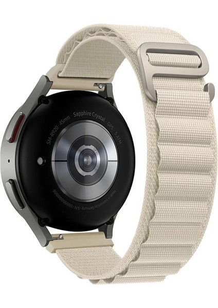 Samsung Galaxy Gear Sport/ S S4 Uyumlu Kordon Alpine Loop Örgü Işlemeli Kumaş Kayış, Beyaz modelleri