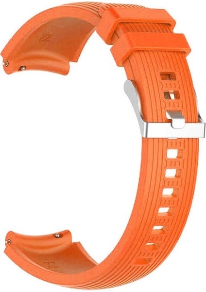 Amazfit Uyumlu Kordon Silikon Spor Çizgili Esnek Tasarım Kayış, Turuncu fiyatları
