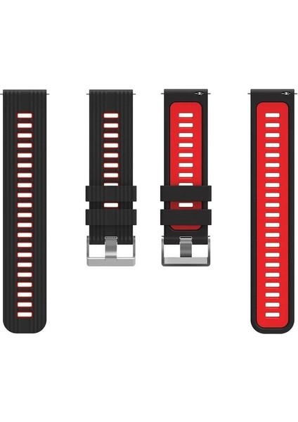 Samsung Galaxy Gear Sport/ S S4 Uyumlu Kordon Silikon Çift Renkli Spor Esnek Kayış, Siyah-Kı fırsatları