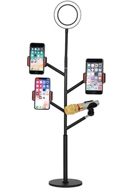 Professional Live Stream Işıklı Telefon Tutucu Ring Light