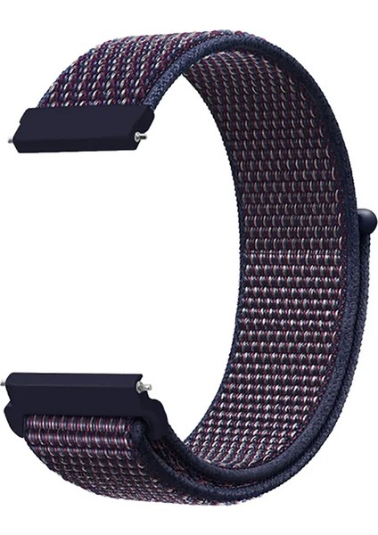 Honor Magic Watch Uyumlu Kordon Hasır Örgü Işlemeli Spor Kayış, Siyah - Mor