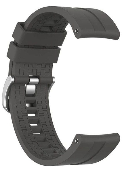 Samsung Galaxy Watch Uyumlu Kordon Silikon Spor Yumuşak Suya Dayanıklı Kayış, Gri