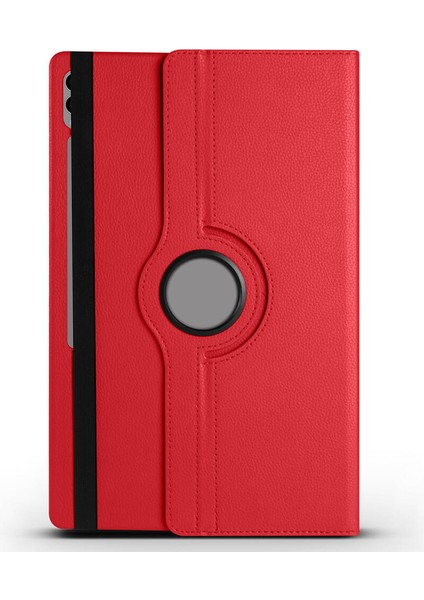 Samsung Galaxy Tab S9 Ultra X910 Uyumlu Tablet Kılıfı 360 Dönebilen Standlı Kılıf, Kırmızı