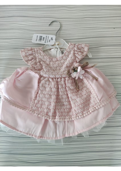 Güpürlü Tül Astarlı Kız Bebek Elbise