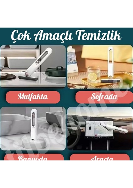 Tilbe Home Taşınabilir Mini Mop Paspası Temizlik Süngeri Mutfak Tezgahı Pencere Cam Zemin Silme 6 Yedek Mop