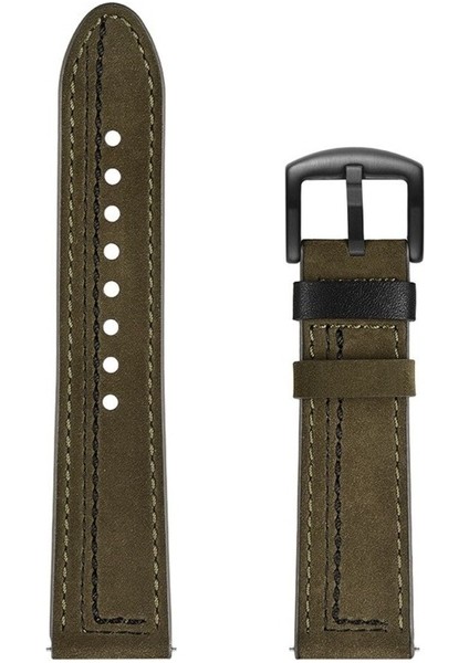 Huawei Uyumlu Kordon Deri Kordon Dikişli Luxury Spor Kayış, Yeşil modelleri