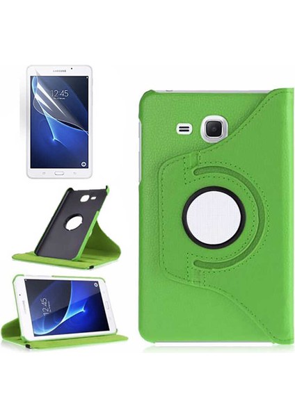 Samsung Galaxy Tab 4 T280 Uyumlu Tablet Kılıfı 360 Dönebilen Standlı Kılıf, Yeşil