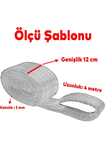 Sapan Polyester Spanzet 5 Ton 4 Metre Kırmızı Sağlam Yük Kaldırma Taşıma İndirme Halat