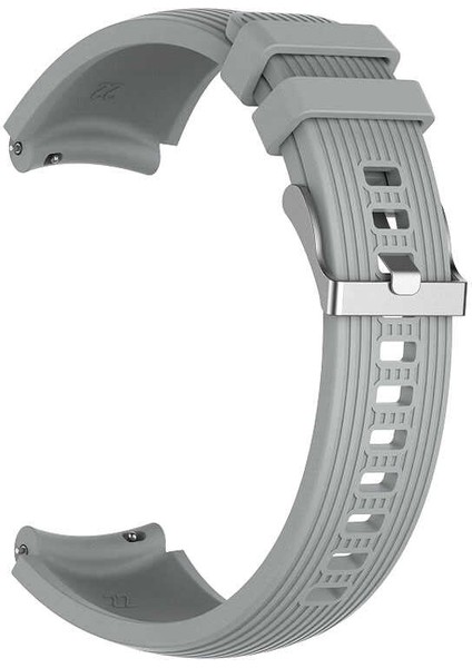 Honor Magic Watch Uyumlu Kordon Silikon Çizgili Tasarım Esnek Spor Kayış, Gri