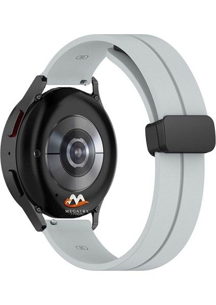 Xiaomi Mi Watch Uyumlu Kordon Silikon Magnetik Tokalı Spor Kayış, Gri