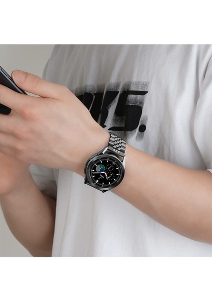 Samsung Galaxy WatchUyumlu Kordon Paslanmaz Metal Klipsli Rolex Kayış, Siyah fırsatları