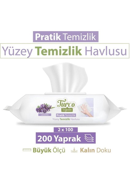 Yüzey Temizlik Havlusu Lavanta 100X2 Adet