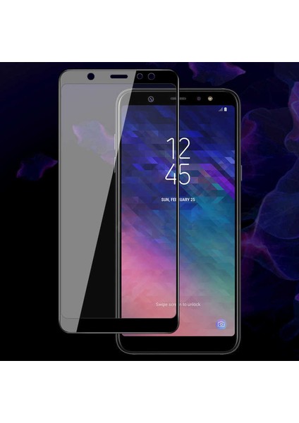 Samsung Galaxy A6 Plus 2018 Uyumlu Kenarları Kırılmaya Dayanıklı Cam Ekran Koruyucu