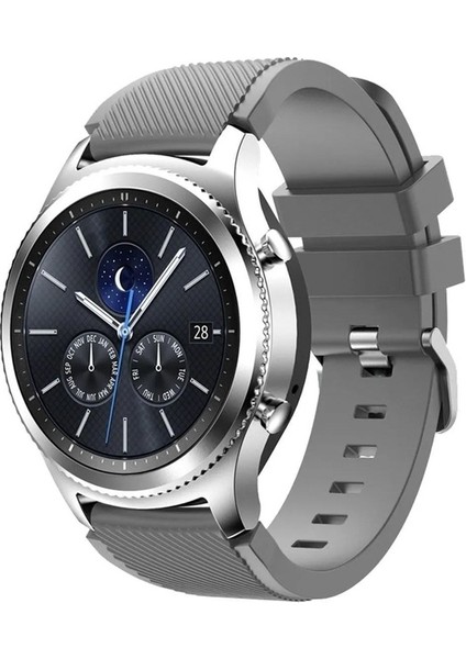 Amazfit Uyumlu Kordon Silikon Spor Çizgili Kayış, Gri modelleri