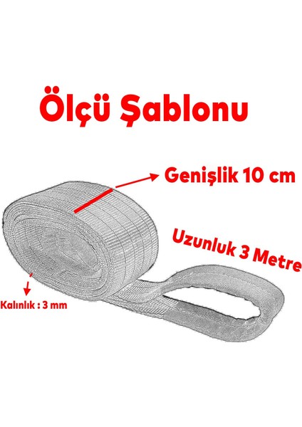 Sapan Polyester Spanzet 4 Ton 3 Metre Gri Sağlam Yük Kaldırma Taşıma İndirme Halat