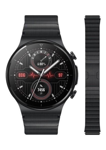 Huawei Uyumlu Kordon Paslanmaz Çelik Klipsli Luxury Kayış, Siyah fırsatları