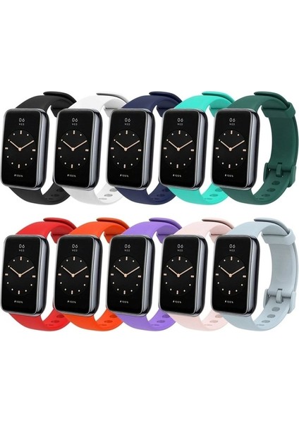 Megafox Teknoloji Xiaomi Mi Band 7 Pro Uyumlu Kordon Silikon Yumuşak Spor Soft Yüzey Esnek Kayış, Siyah