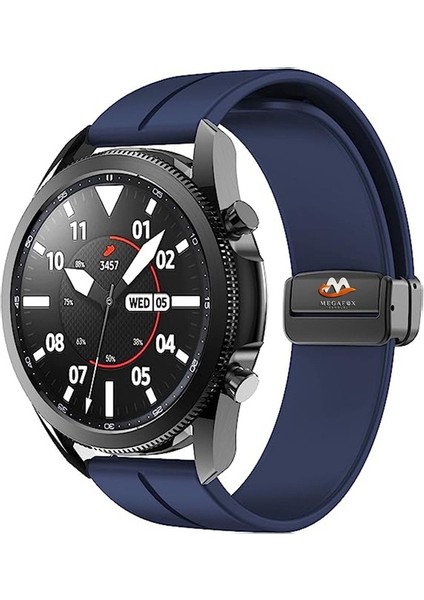 Xiaomi Mi Watch / Mi Watch Color (22 Mm) Uyumlu Kordon Silikon Magnetik Tokalı Spor Kayış, Lacivert