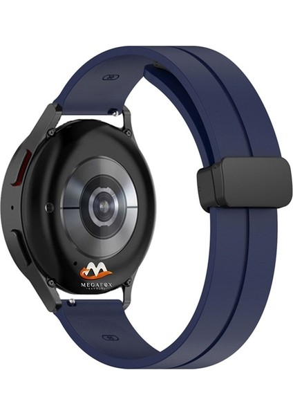 Xiaomi Mi Watch / Mi Watch Color (22 Mm) Uyumlu Kordon Silikon Magnetik Tokalı Spor Kayış, Lacivert